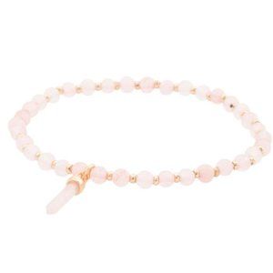 NWT Dainty Rose Quartz Stretch Bracelet